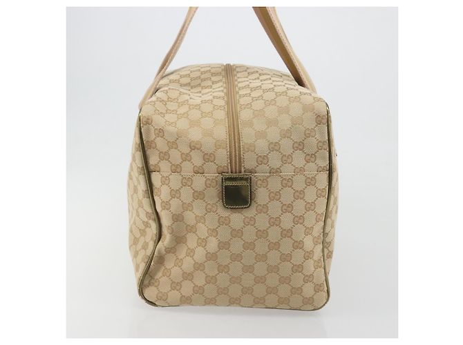 Borsa Boston GUCCI GG Canvas Sherry Line Beige Gold 153240 Auth 194924A D'oro - vista 5
