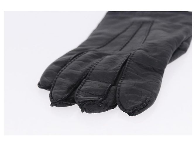 Hermès HERMES Handschuhe Lamb Skin Black Auth bs36480 Schwarz - Ansicht 17
