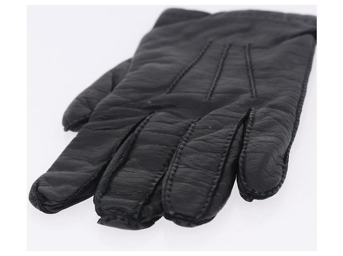Hermès HERMES Handschuhe Lamb Skin Black Auth bs36480 Schwarz - Ansicht 7