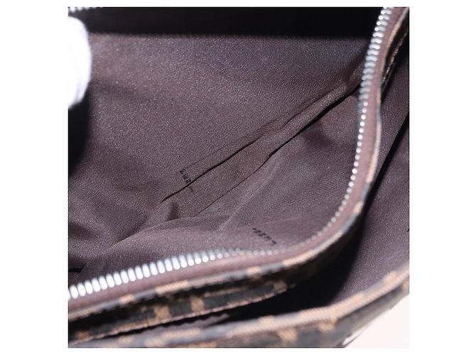 Borsa a tracolla FENDI Zucca Canvas Mamma Baguette Marrone Nero Auth 196776V - vista 25