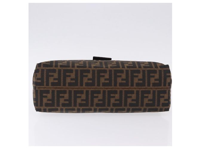 Borsa a tracolla FENDI Zucca Canvas Mamma Baguette Marrone Nero Auth 196776V - vista 9