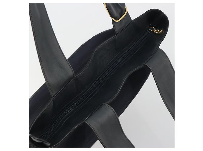 Salvatore Ferragamo Shoulder Bag Canvas Navy Gold Tone Auth gh2246 Navy blue - vista 6