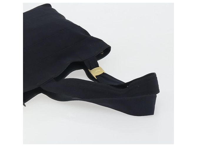 Salvatore Ferragamo Shoulder Bag Canvas Navy Gold Tone Auth gh2246 Navy blue - vista 7