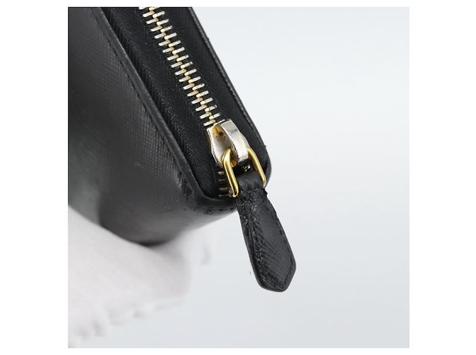 PRADA Langbeutel aus Leder Schwarz Gold Auth bs36759 Golden - Ansicht 12