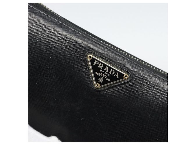 PRADA Langbeutel aus Leder Schwarz Gold Auth bs36759 Golden - Ansicht 13
