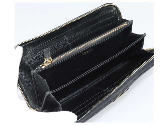 PRADA Langbeutel aus Leder Schwarz Gold Auth bs36759 Golden - Ansicht 14