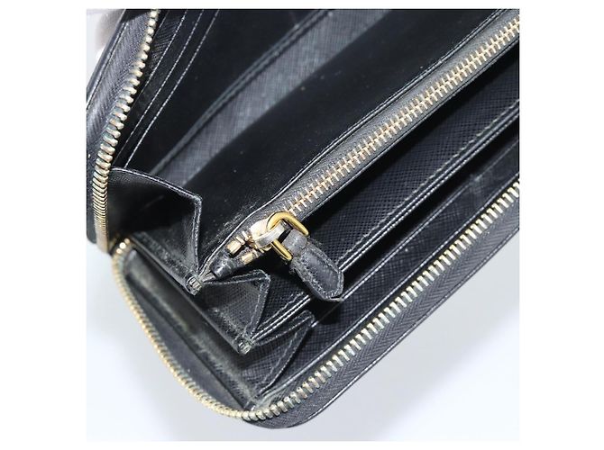 PRADA Langbeutel aus Leder Schwarz Gold Auth bs36759 Golden - Ansicht 17