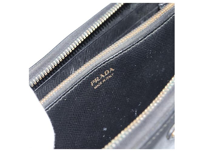 PRADA Langbeutel aus Leder Schwarz Gold Auth bs36759 Golden - Ansicht 19