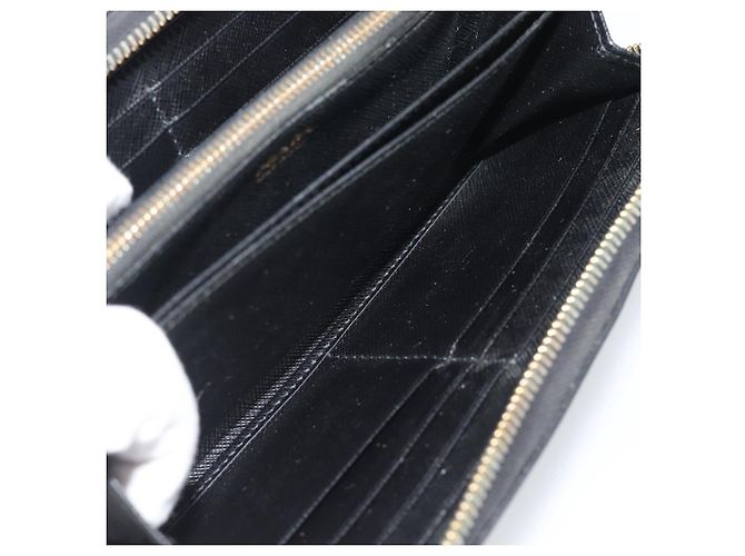 PRADA Langbeutel aus Leder Schwarz Gold Auth bs36759 Golden - Ansicht 22