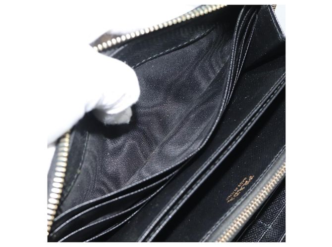 PRADA Langbeutel aus Leder Schwarz Gold Auth bs36759 Golden - Ansicht 23