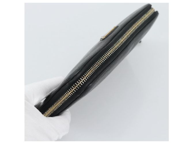 PRADA Langbeutel aus Leder Schwarz Gold Auth bs36759 Golden - Ansicht 6