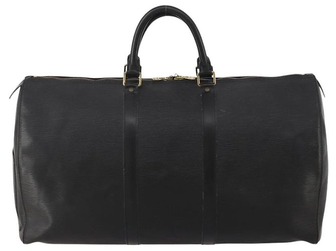 LOUIS VUITTON Epi Keepall 55 Boston Bag Noir M42952 LV Auth ep15146 Nero - vista 3