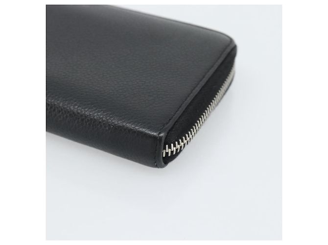 Cartera larga SAINT LAURENT de cuero negro plata Auth bs36739 - vista 8