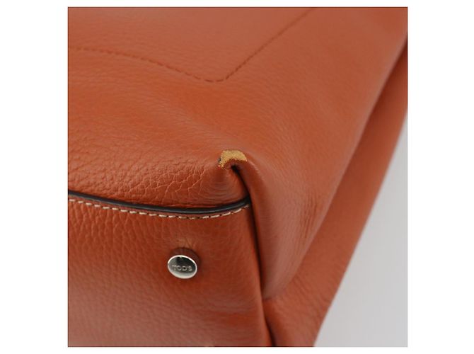 Borsa a mano TOD'S in pelle 2way Arancione Argento Auth 192540V - vista 14