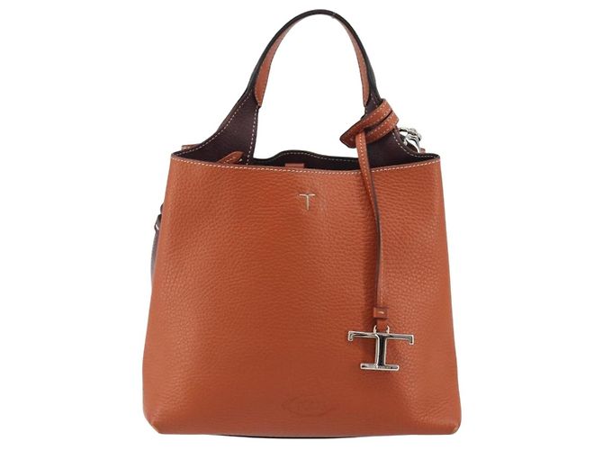 Borsa a mano TOD'S in pelle 2way Arancione Argento Auth 192540V - vista 2