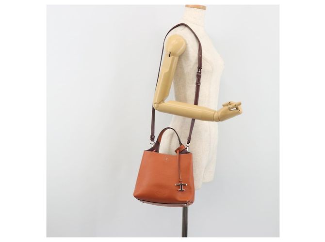 Borsa a mano TOD'S in pelle 2way Arancione Argento Auth 192540V - vista 25