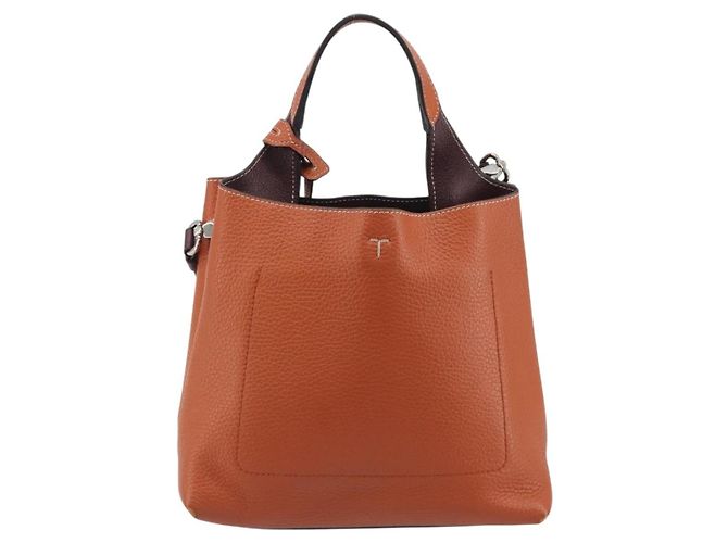 Borsa a mano TOD'S in pelle 2way Arancione Argento Auth 192540V - vista 3