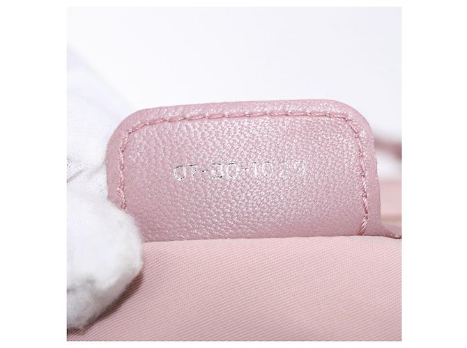 Borsa a tracolla Christian Dior Canage Lady Dior Nylon Rosa Argento Auth 196805 - vista 23