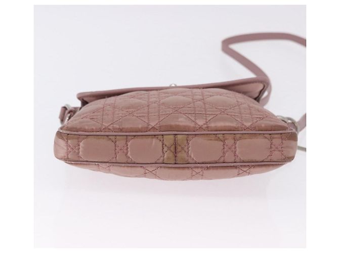 Borsa a tracolla Christian Dior Canage Lady Dior Nylon Rosa Argento Auth 196805 - vista 9