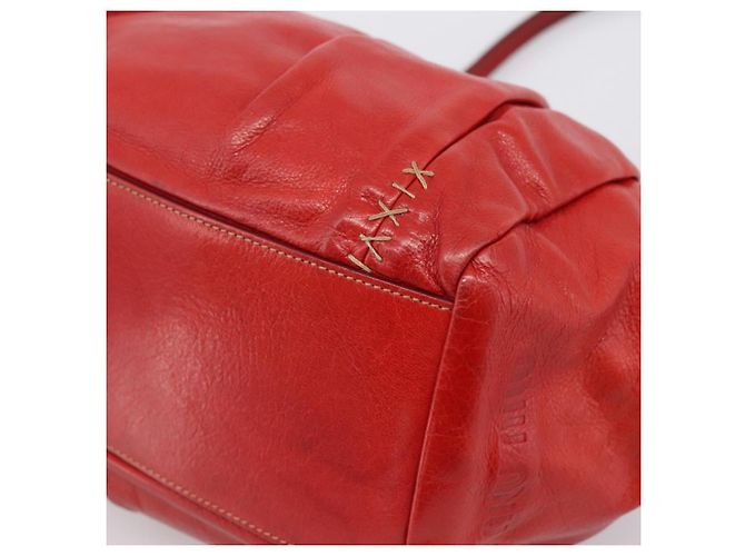 Borsa a mano Miu Miu in pelle rossa e argento Auth 196237A Rosso - vista 12