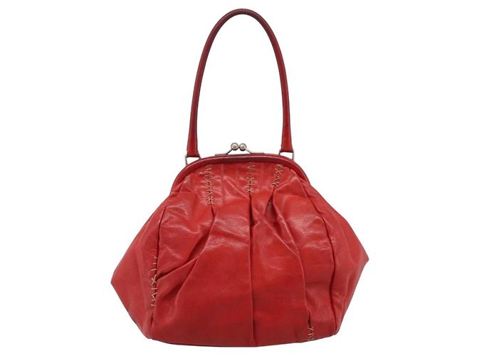 Borsa a mano Miu Miu in pelle rossa e argento Auth 196237A Rosso - vista 2