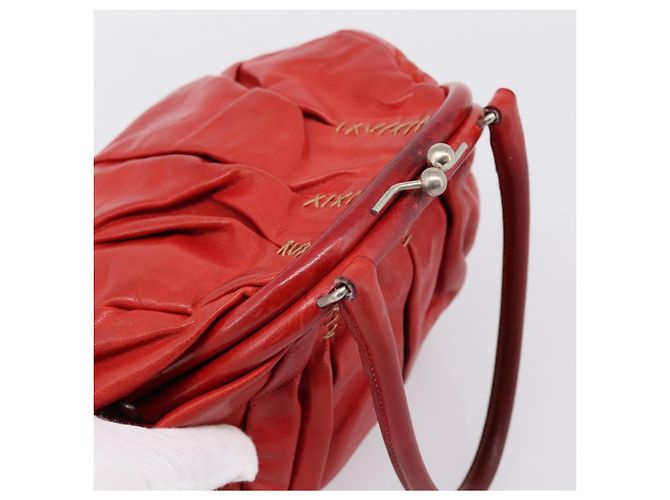 Borsa a mano Miu Miu in pelle rossa e argento Auth 196237A Rosso - vista 6
