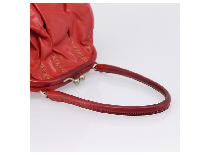 Borsa a mano Miu Miu in pelle rossa e argento Auth 196237A Rosso - vista 7