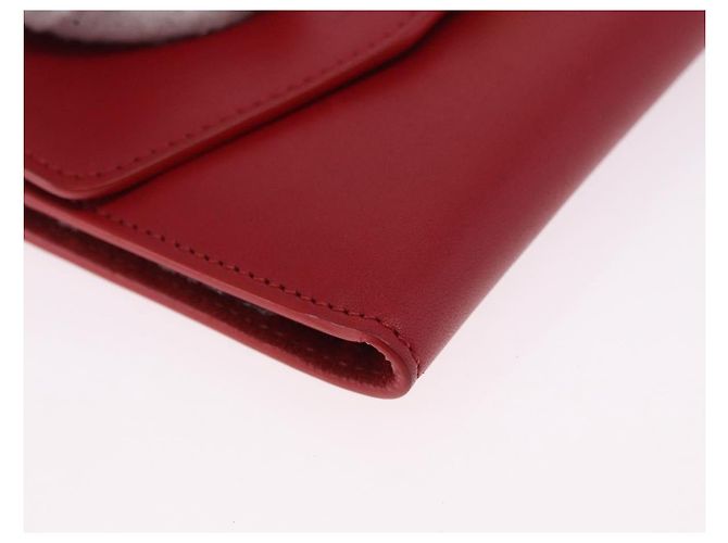 Céline Portafoglio a catena CELINE in pelle rossa e oro Auth 196822M Rosso D'oro - vista 10