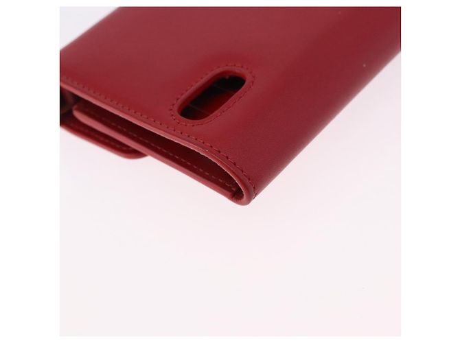 Céline Portafoglio a catena CELINE in pelle rossa e oro Auth 196822M Rosso D'oro - vista 12