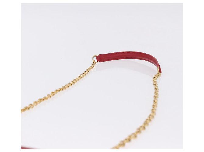 Céline Portafoglio a catena CELINE in pelle rossa e oro Auth 196822M Rosso D'oro - vista 8