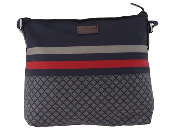 Borsa a tracolla GUCCI Sherry Line Nylon Navy Silver 270410 Auth ka5604A Argento Blu navy - vista 2