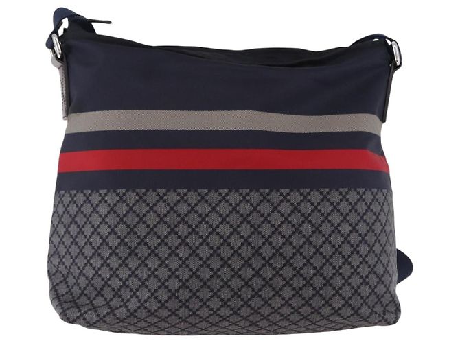 Borsa a tracolla GUCCI Sherry Line Nylon Navy Silver 270410 Auth ka5604A Argento Blu navy - vista 3