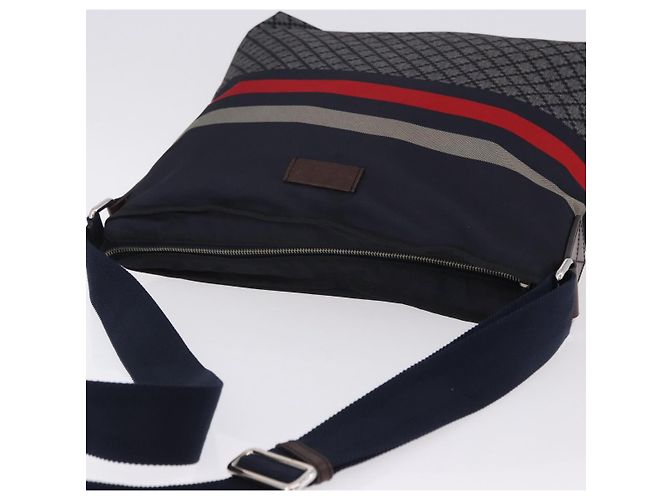 Borsa a tracolla GUCCI Sherry Line Nylon Navy Silver 270410 Auth ka5604A Argento Blu navy - vista 6