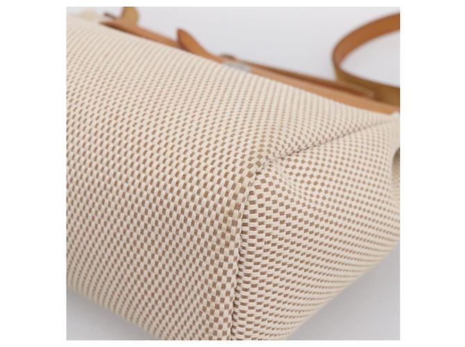 Hermès HERMES Herbag Ad PM Rucksack Canvas Leder Beige Silver Auth ka5642V Silber - Ansicht 12