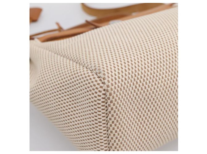 Hermès HERMES Herbag Ad PM Rucksack Canvas Leder Beige Silver Auth ka5642V Silber - Ansicht 13
