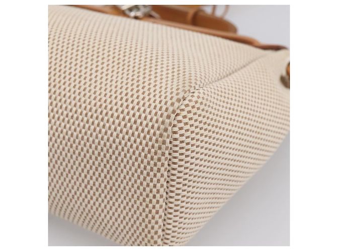 Hermès HERMES Herbag Ad PM Rucksack Canvas Leder Beige Silver Auth ka5642V Silber - Ansicht 14