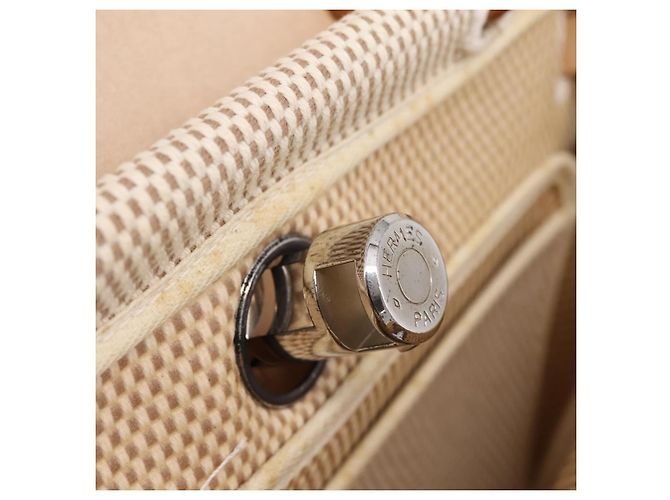 Hermès HERMES Herbag Ad PM Rucksack Canvas Leder Beige Silver Auth ka5642V Silber - Ansicht 21