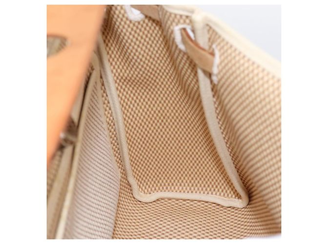 Hermès HERMES Herbag Ad PM Rucksack Canvas Leder Beige Silver Auth ka5642V Silber - Ansicht 24