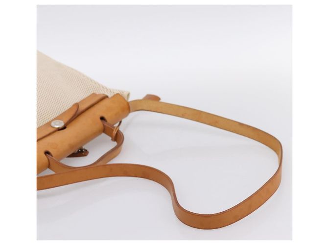 Hermès HERMES Herbag Ad PM Rucksack Canvas Leder Beige Silver Auth ka5642V Silber - Ansicht 9