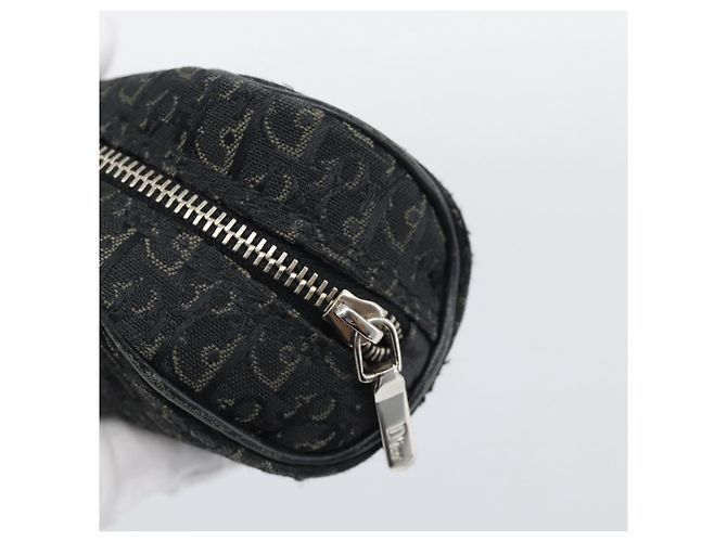 Pouch Christian Dior Trotter Canvas Nero Argento Auth bs36782A - vista 12