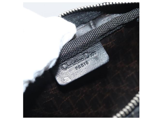 Pouch Christian Dior Trotter Canvas Nero Argento Auth bs36782A - vista 13