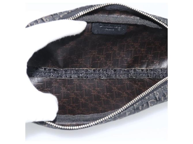 Pouch Christian Dior Trotter Canvas Nero Argento Auth bs36782A - vista 14