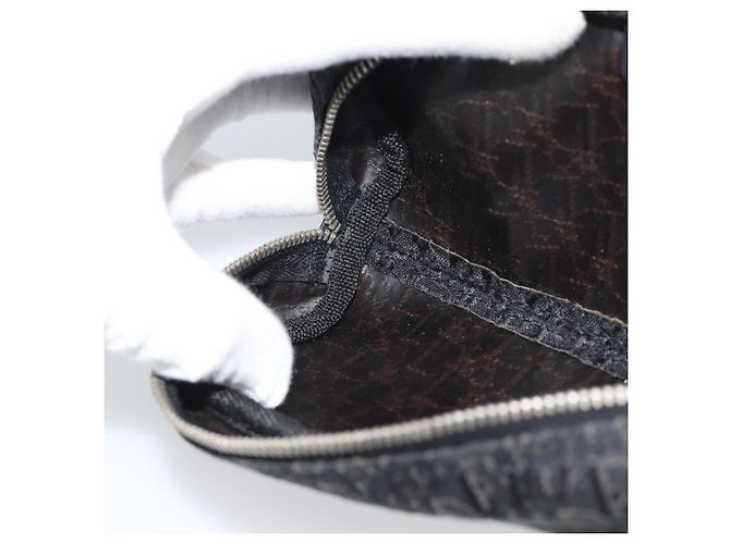 Pouch Christian Dior Trotter Canvas Nero Argento Auth bs36782A - vista 16