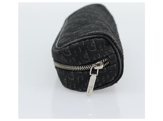 Pouch Christian Dior Trotter Canvas Nero Argento Auth bs36782A - vista 5