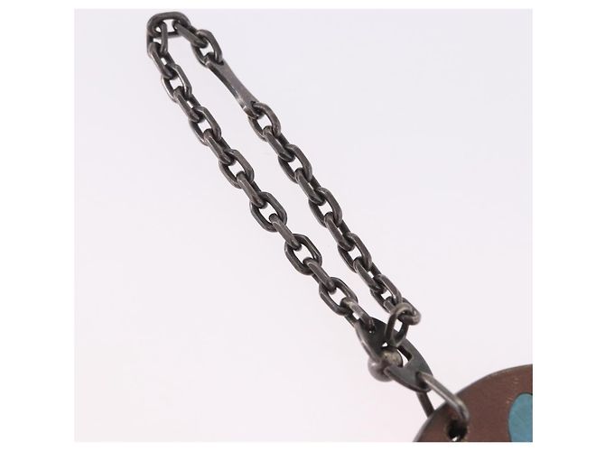 Hermès HERMES Rabbit Key Holder Leather Brown Blue Auth 196489 - view 5