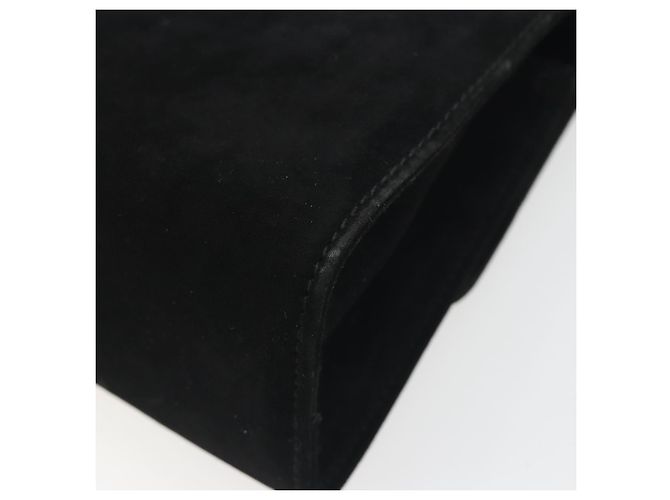 Borsa a tracolla Salvatore Ferragamo Gancini in camoscio nero e oro Auth 194354A D'oro - vista 12