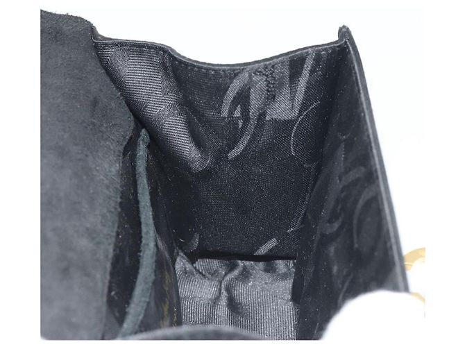 Borsa a tracolla Salvatore Ferragamo Gancini in camoscio nero e oro Auth 194354A D'oro - vista 18