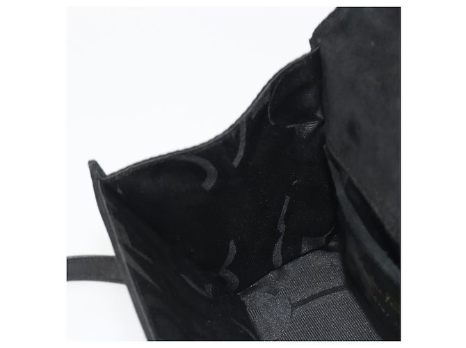 Borsa a tracolla Salvatore Ferragamo Gancini in camoscio nero e oro Auth 194354A D'oro - vista 19