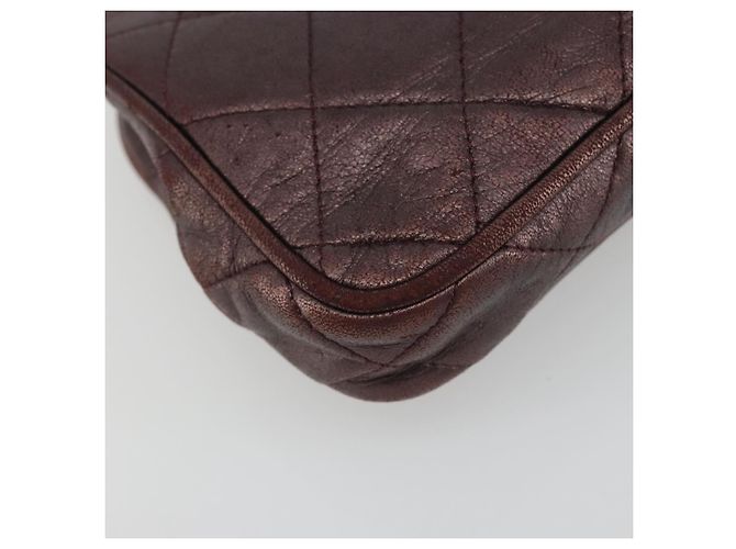 CHANEL Matelasse Gürteltasche Lammleder Bordeaux Gold CC Auth bs36614A Golden - Ansicht 11