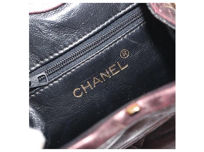CHANEL Matelasse Gürteltasche Lammleder Bordeaux Gold CC Auth bs36614A Golden - Ansicht 17